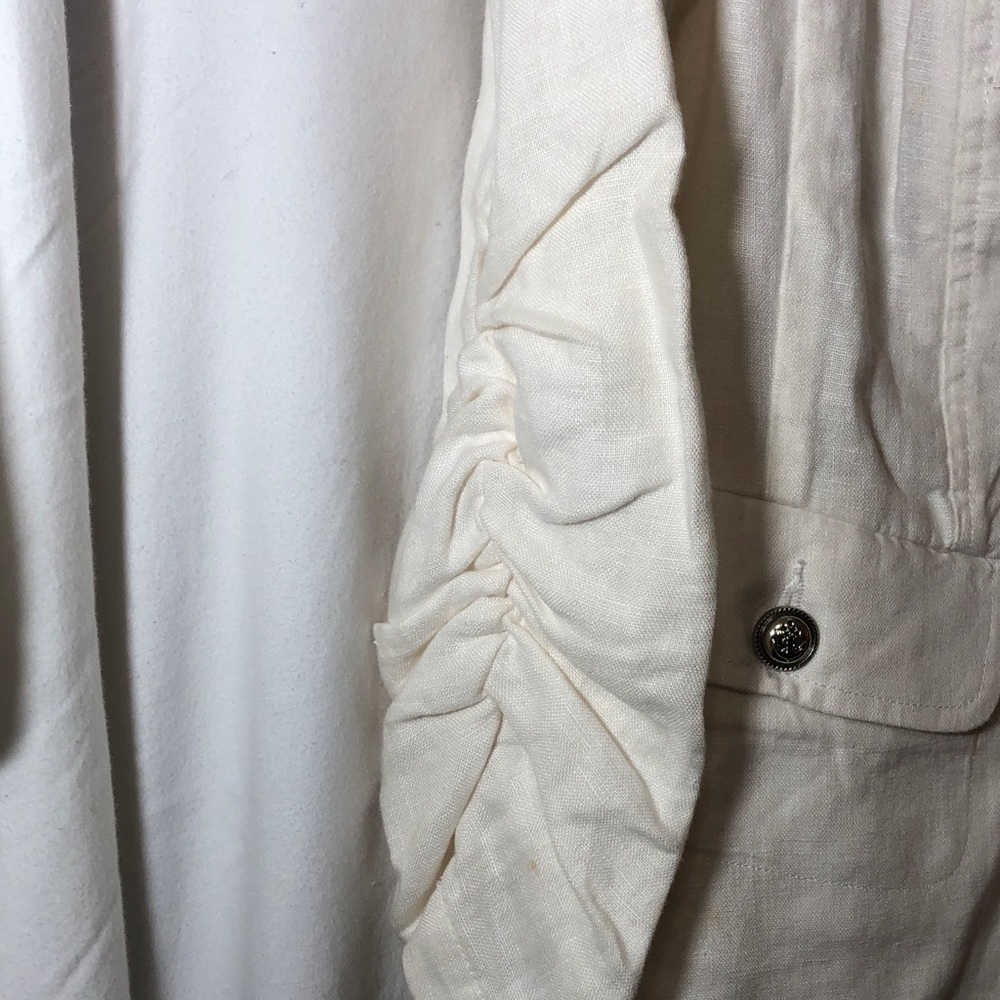 INC International Concepts Cream Embellished Jacket, Size L - Picture 7 of 9